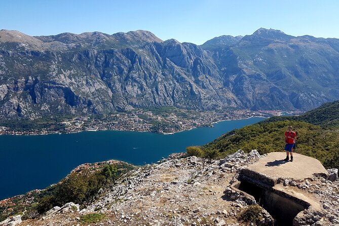 Mountain Biking on Vrmac peninsula - Panoramic view on Kotor bay - St Ilija peak at Vrmac: your payoff for the work you do on the bike
