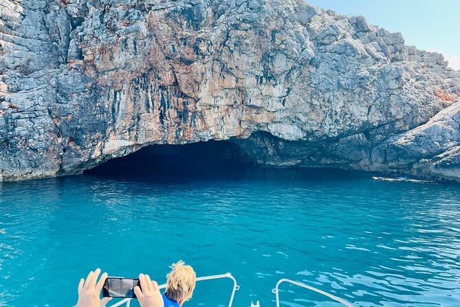 Private Blue Cave Adventure with Views of Boka Bay(up to 6pax) - Mamula from the boat: seeing Alcatraz-style views without a visit